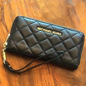 Michael Kors Quilted Black Wristlet